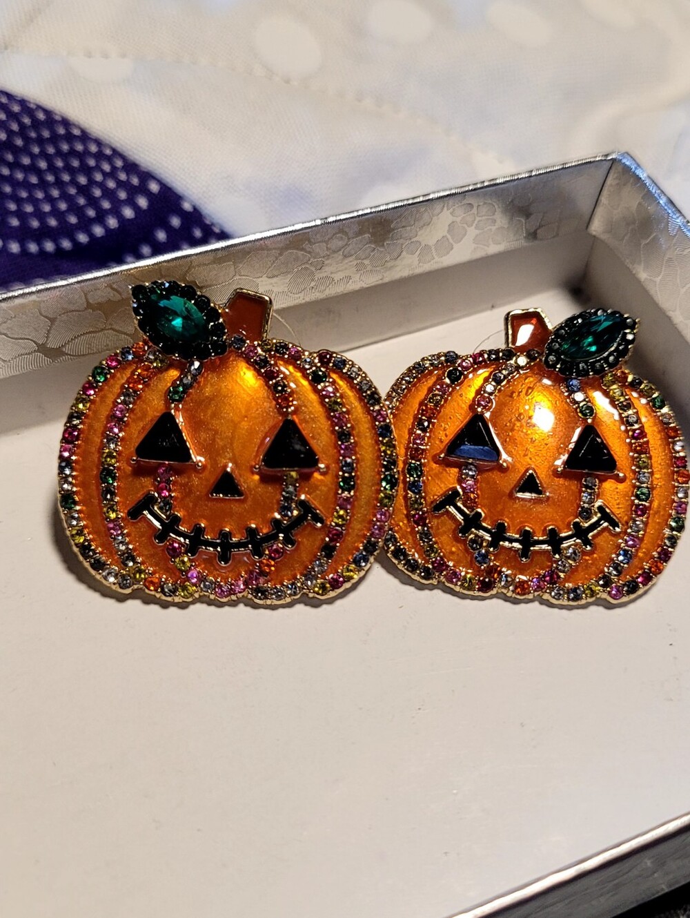 Sparkly Pumpkin Earrings